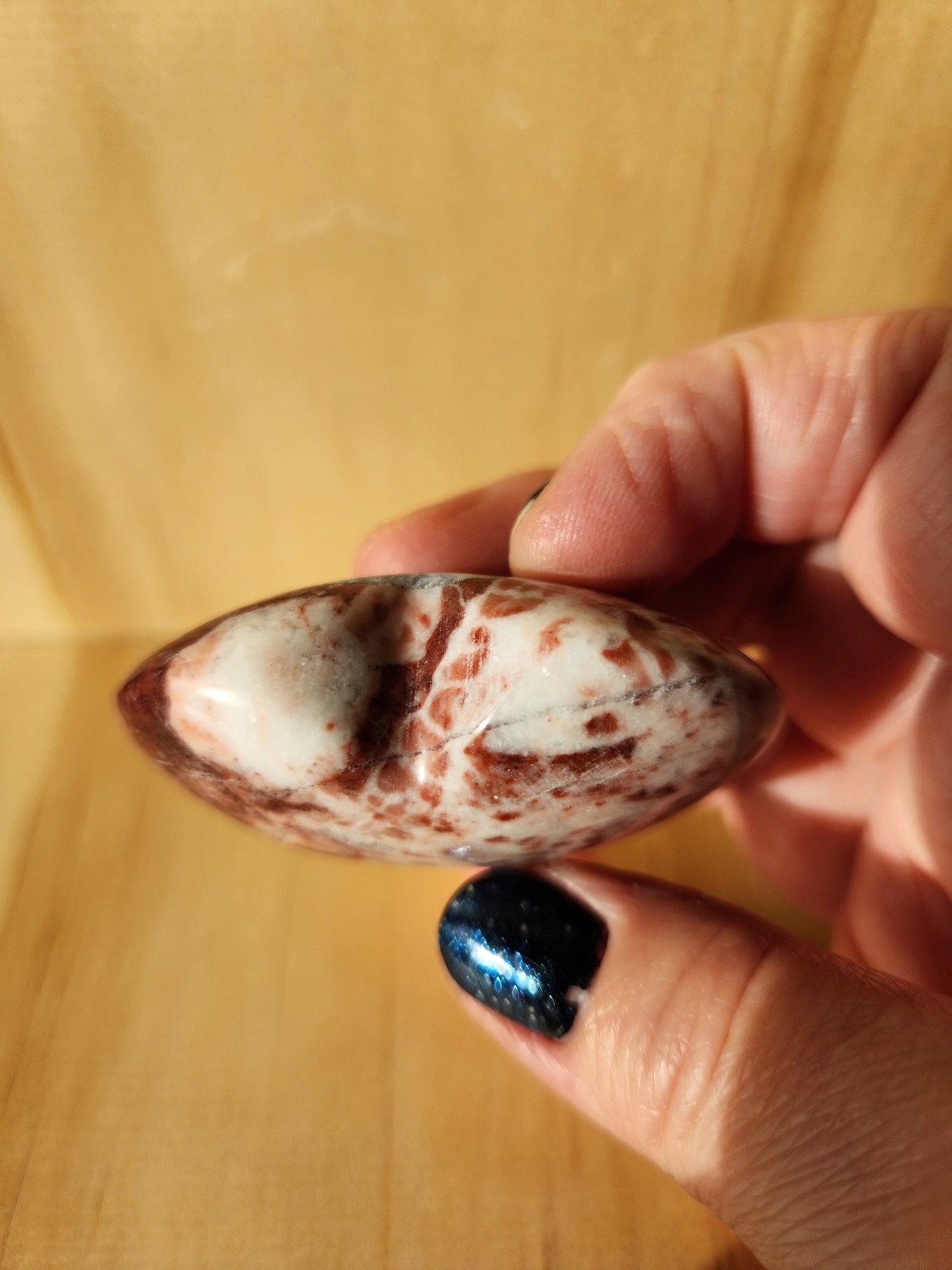 Strawberry Onyx Crystal Heart: Buttery Polish