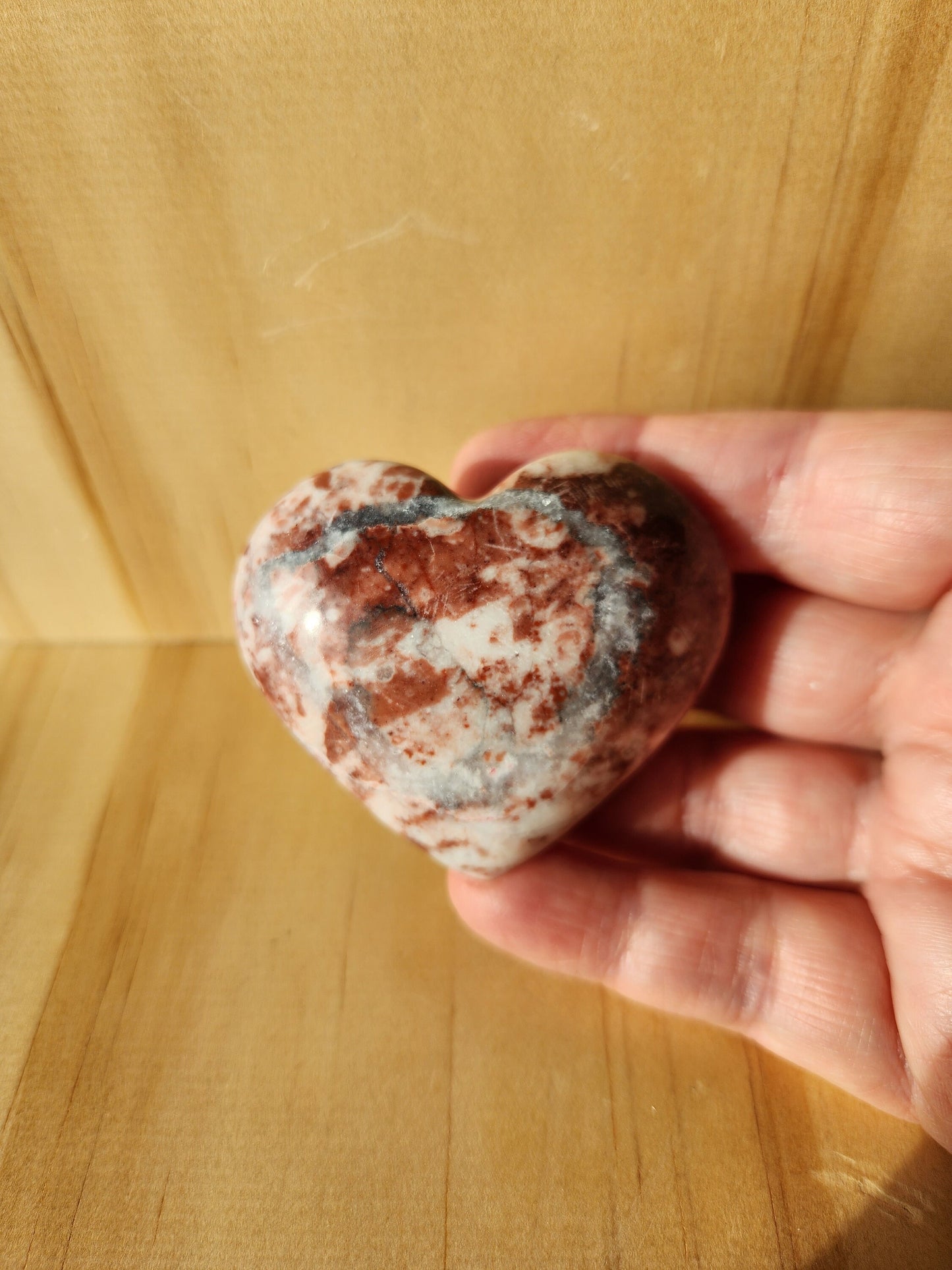 Gorgeous AAA Buttery High Polished Strawberry Onyx Crystal Heart with Druzy