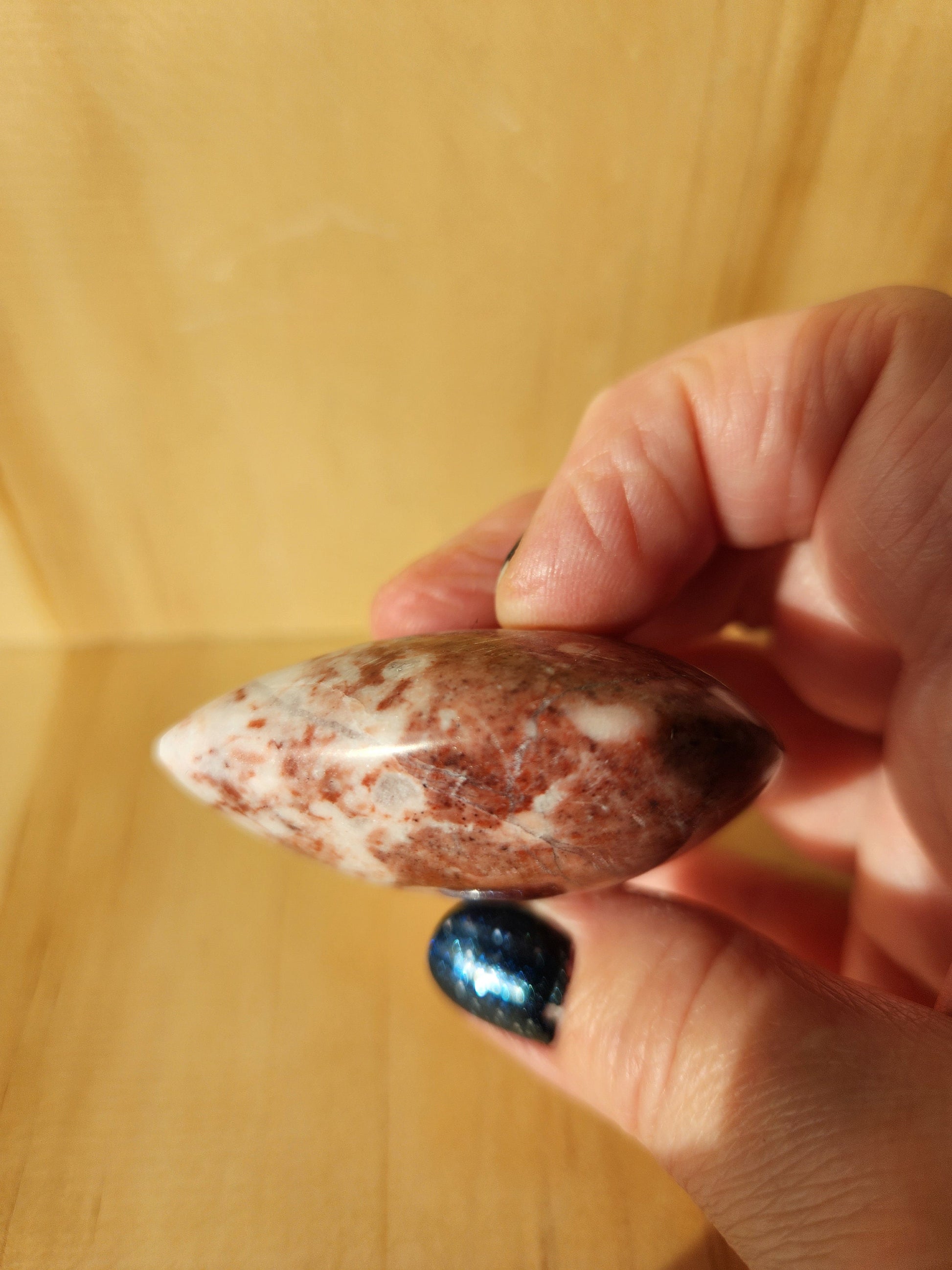 Strawberry Onyx Crystal Heart: Buttery Polish