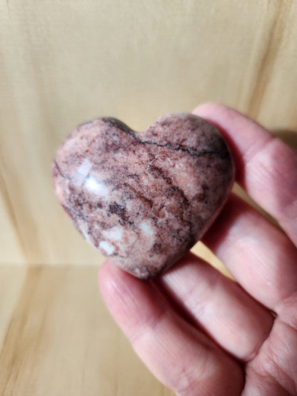 AAA Strawberry Onyx Crystal Heart, Buttery Polish