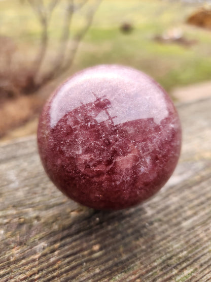 Polished AAA Strawberry Quartz Crystal Sphere (61.6 mm)