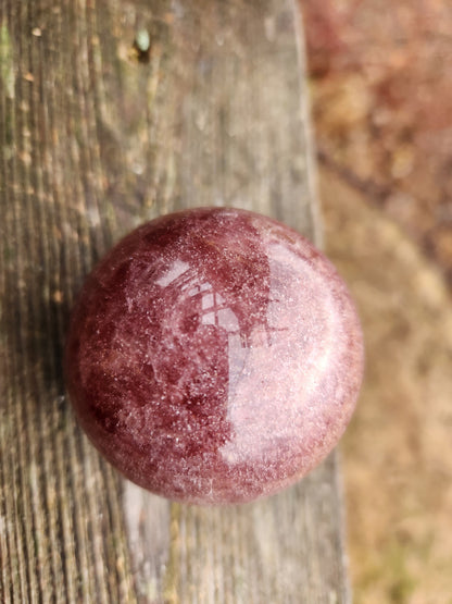 Polished AAA Strawberry Quartz Crystal Sphere (61.6 mm)