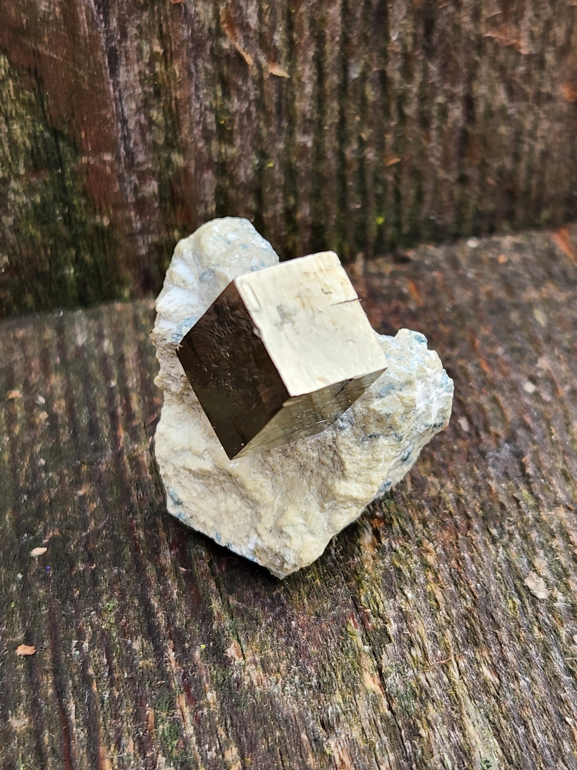 Beautiful Pyrite Cube Specimen in Matrix Self-Standing