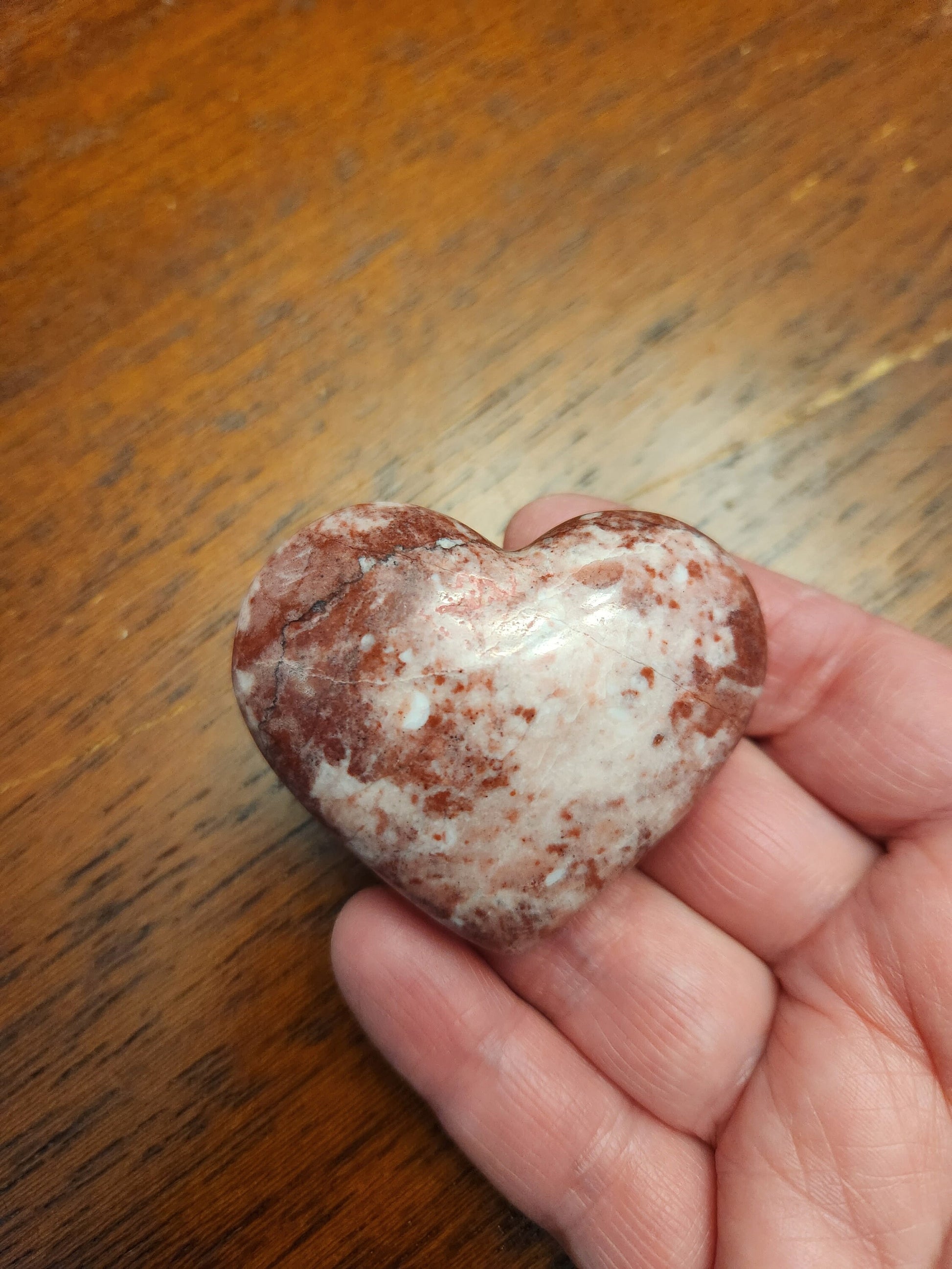 Gorgeous AAA Buttery High Polished Strawberry Onyx Crystal Heart