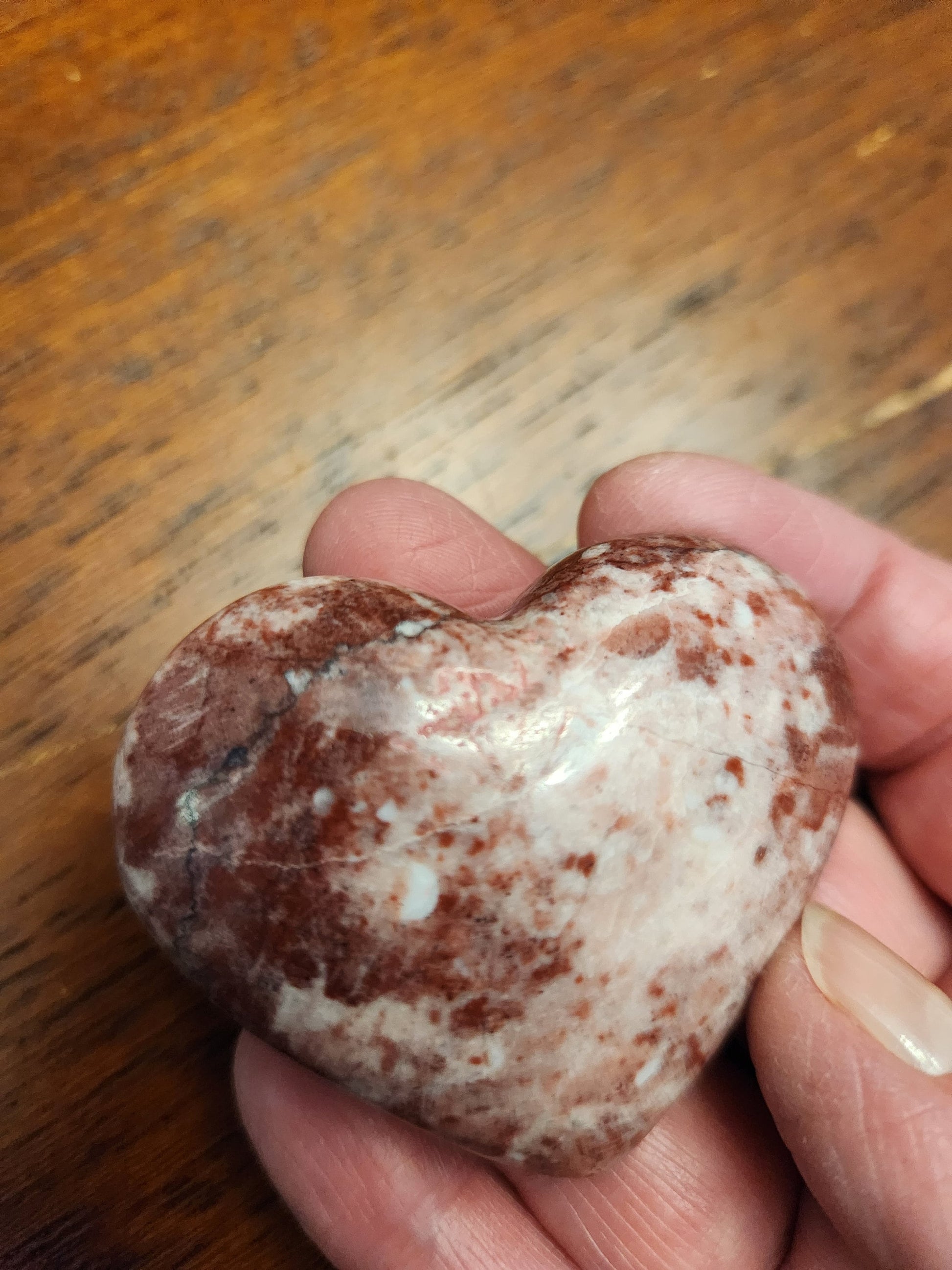 Gorgeous AAA Buttery High Polished Strawberry Onyx Crystal Heart