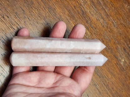 Pink Amethyst Crystal Wand Set of 2: AAA Grade, 6-Point Generators, Energy work