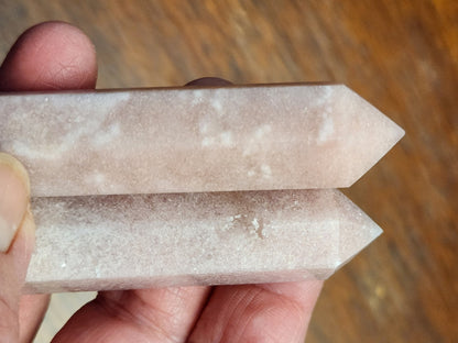Pink Amethyst Crystal Wand Set of 2: AAA Grade, 6-Point Generators, Energy work