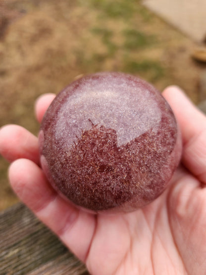 Polished AAA Strawberry Quartz Crystal Sphere (61.6 mm)
