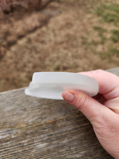 Selenite Crystal Cat Bowl: Crystal Charging Tray