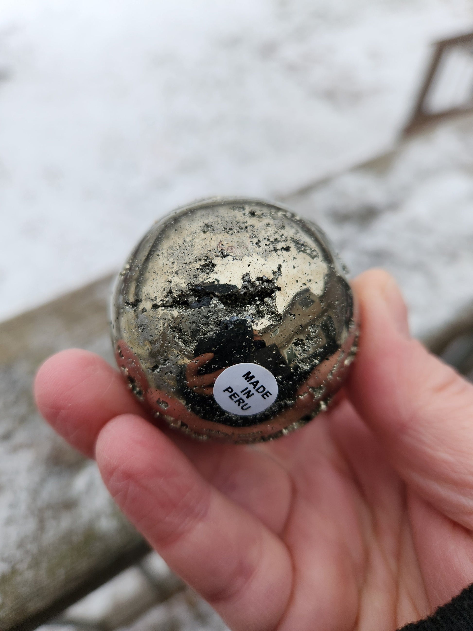 Beautiful AAA Pyrite Sphere Natural Stone Crystal with Druzy Pockets and Caves