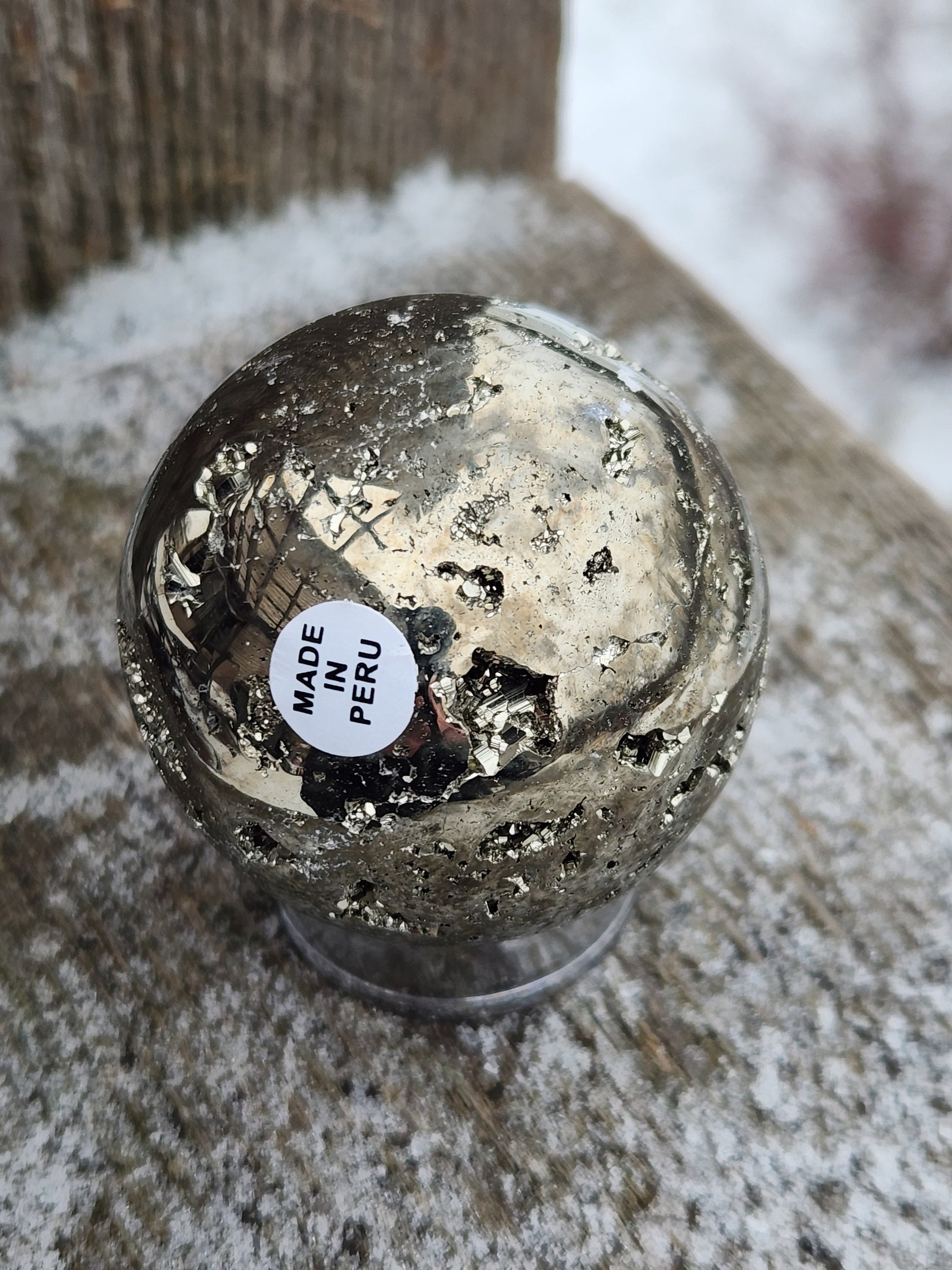 AAA Pyrite Sphere: Natural Stone Crystal with Caves