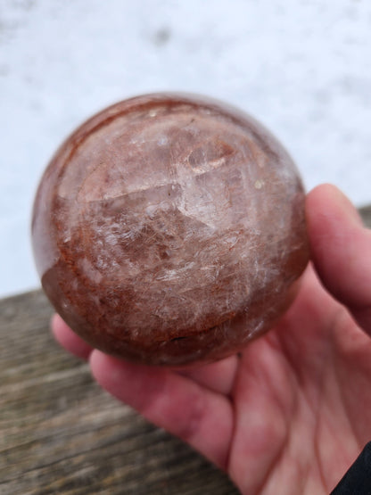 Large Fire Quartz Sphere: Rainbow Crystal Stone (3.13 inch)