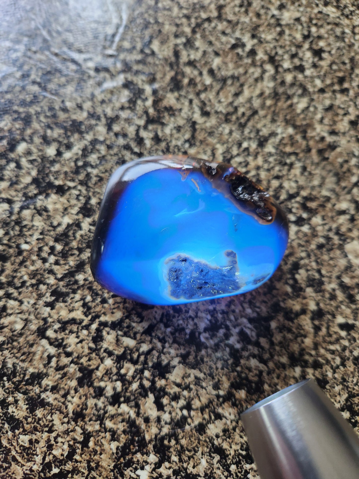 Rare Blue UV Reactive Amber Specimen Chunk