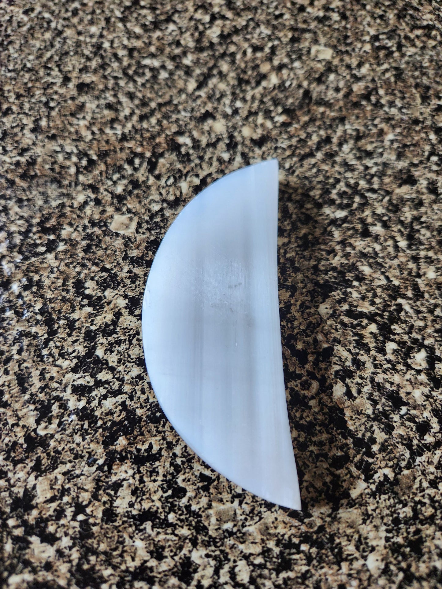 Beautiful Selenite Crystal Half Moon Shallow Bowl Tray Charging