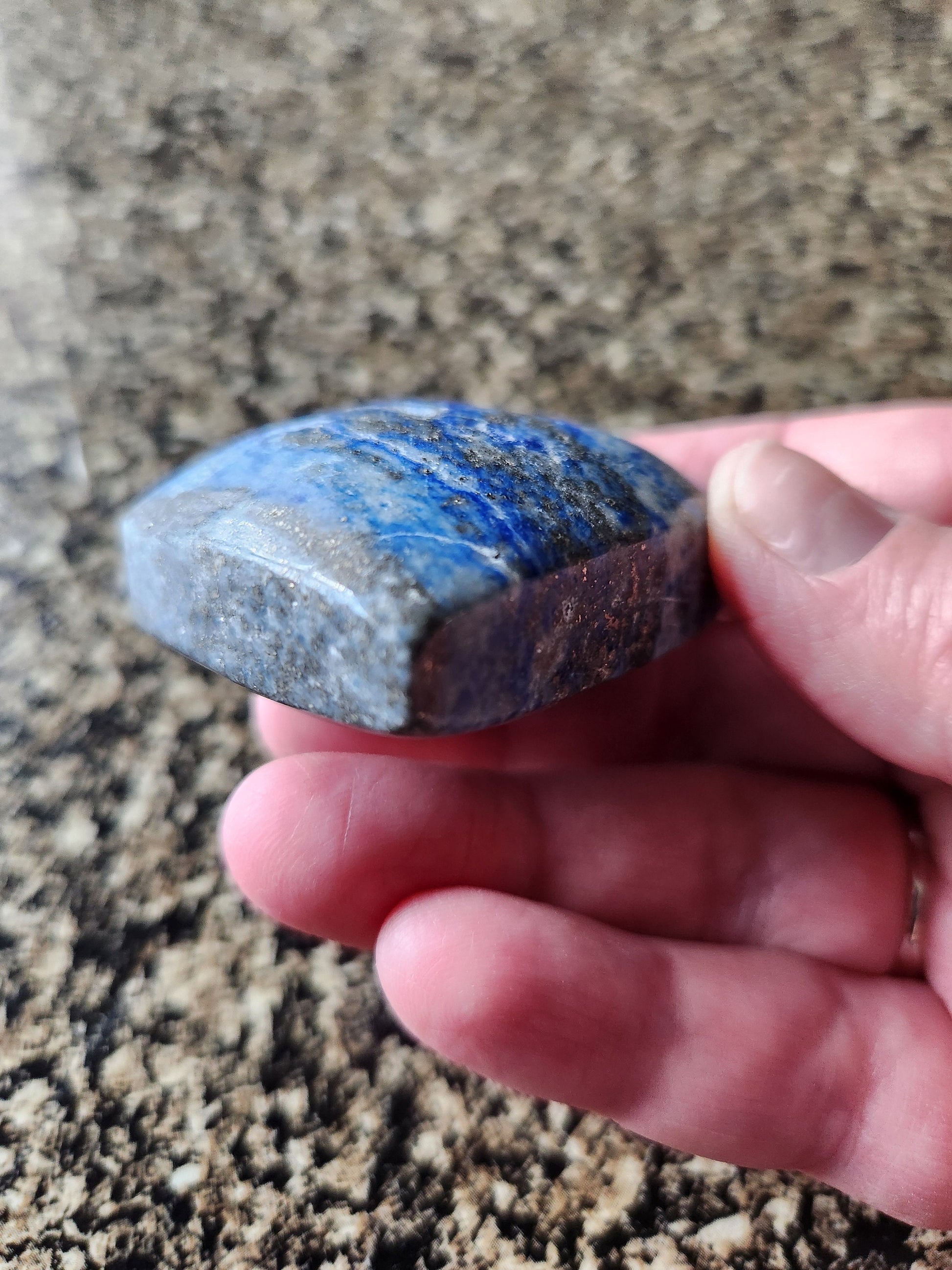 Gorgeous AAA Thick Lapis Lazuli Crystal Stone Heart with a lot of pyrite