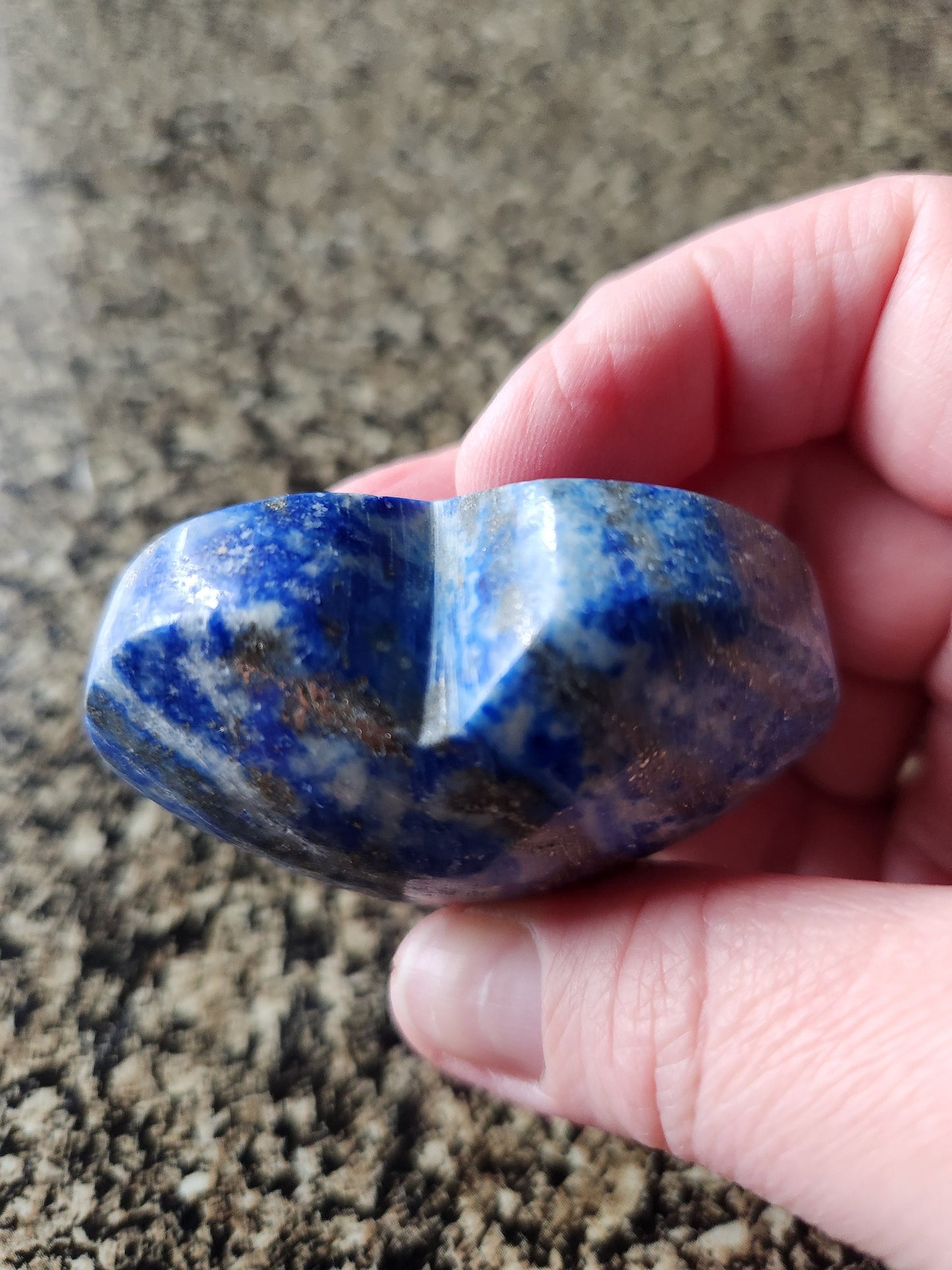 Gorgeous AAA Thick Lapis Lazuli Crystal Stone Heart with a lot of pyrite