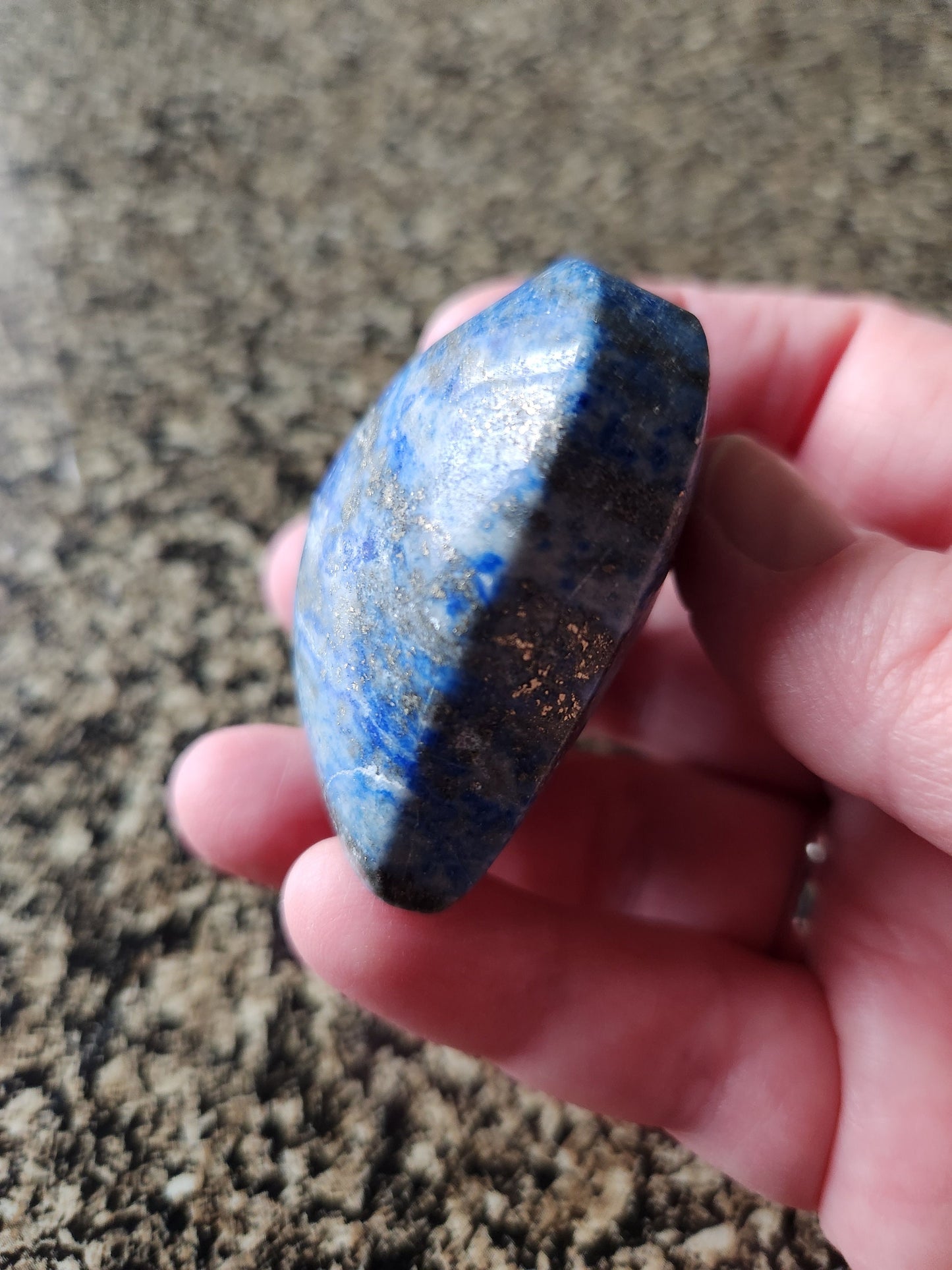 Gorgeous AAA Thick Lapis Lazuli Crystal Stone Heart with a lot of pyrite