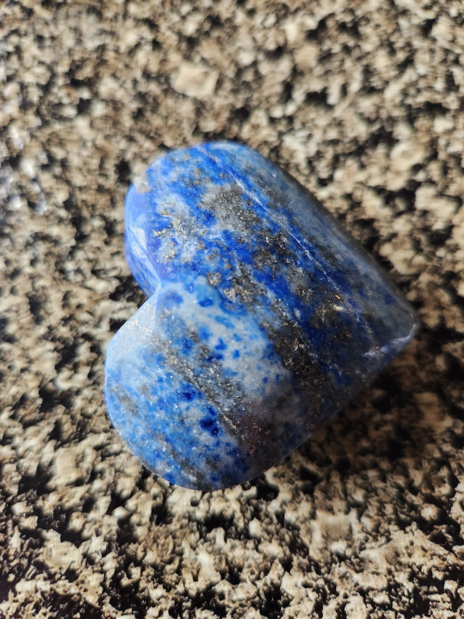 Gorgeous AAA Thick Lapis Lazuli Crystal Stone Heart with a lot of pyrite