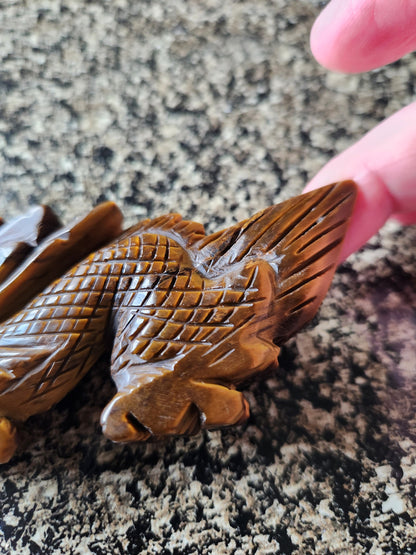 Tiger's Eye Crystal Dragon Carving: Hand Carved, Year of the Dragon, DND