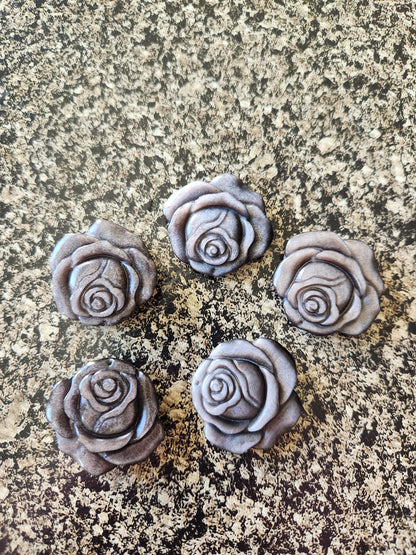Silver Sheen Obsidian Carved Rose: Natural Stone Crystal