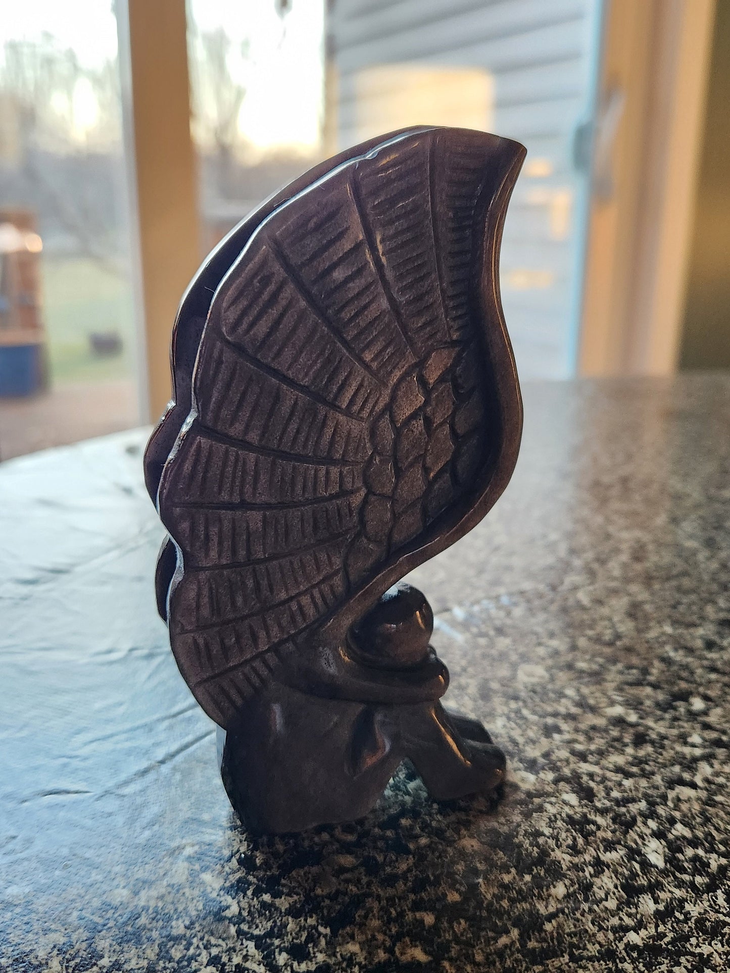 Silver Sheen Obsidian Angel: Natural Stone Fairy Crystal