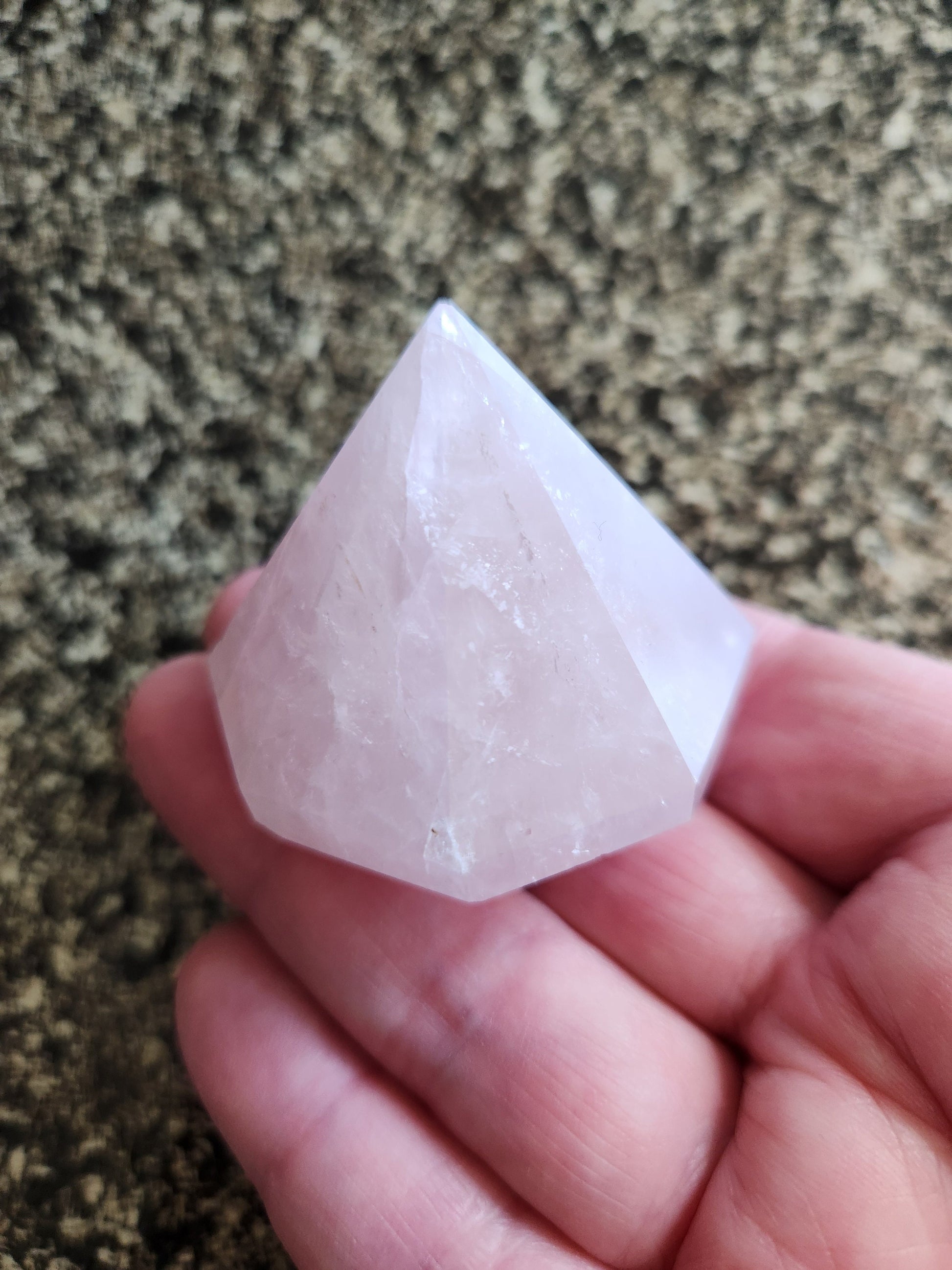 Gorgeous AAA Pink Rose Quartz Crystal Diamond Extractor