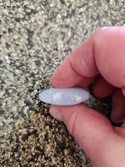 AAA Blue Lace Agate Crystal Heart: Banded Stone