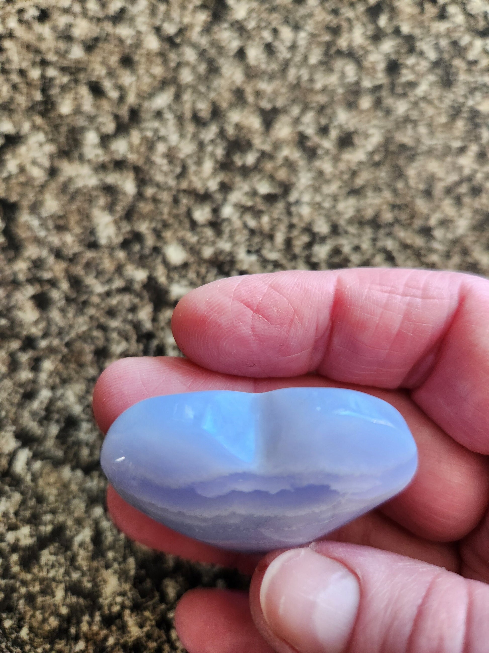 Gorgeous AAA Blue Lace Agate Crystal Stone Small to Medium Heart with Beautiful Banding