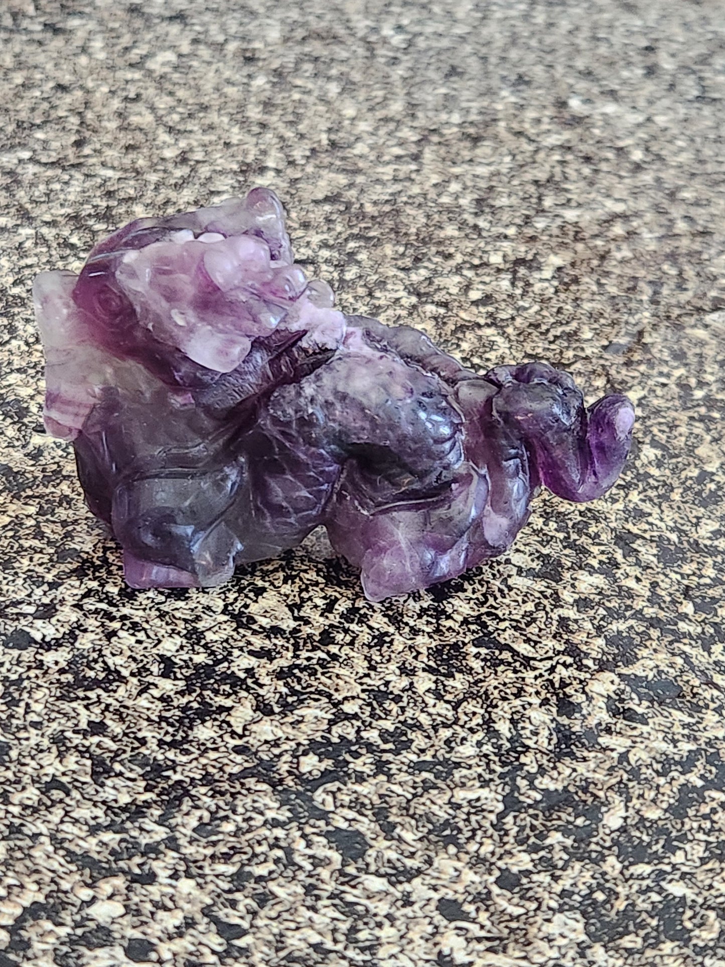 Crazy Cool Beautiful AAA Natural Purple Fluorite Crystal Carved Dragon, Year of the Dragon