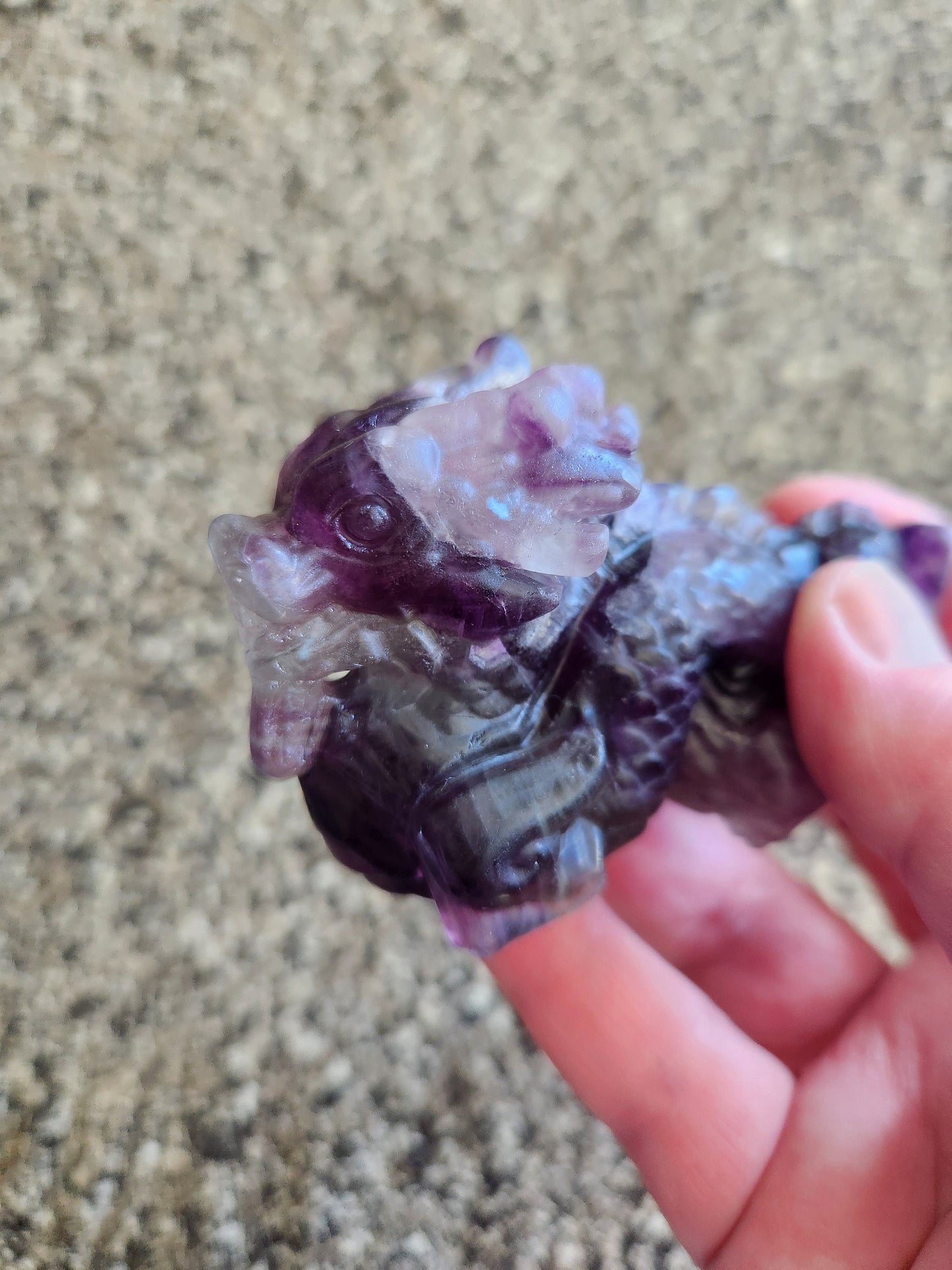 Crazy Cool Beautiful AAA Natural Purple Fluorite Crystal Carved Dragon, Year of the Dragon, DnD