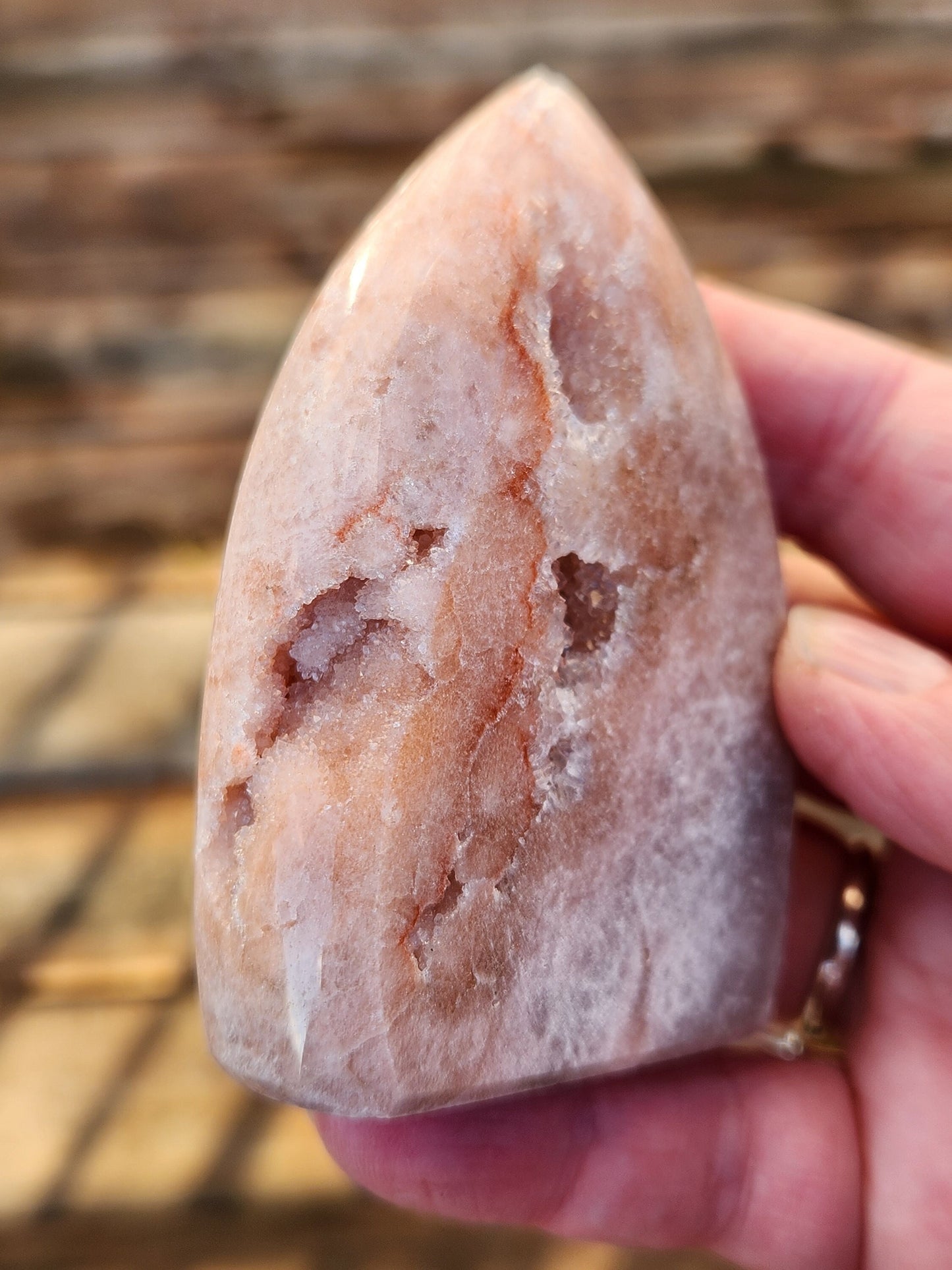 Gorgeous AAA Druzy Pink Amethyst Crystal Flame with Druzy pockets
