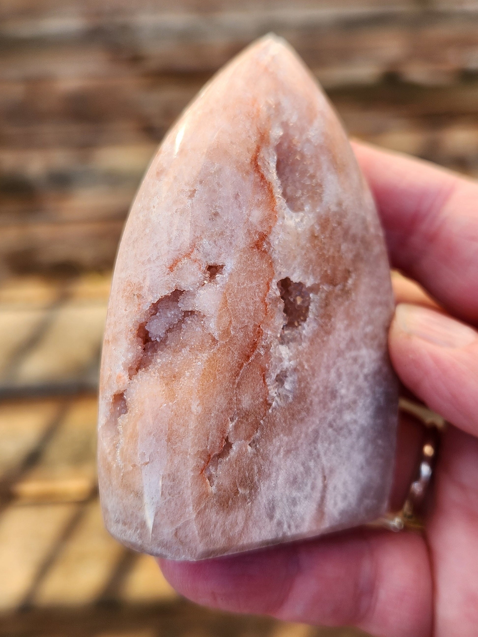Gorgeous AAA Druzy Pink Amethyst Crystal Flame with Druzy pockets