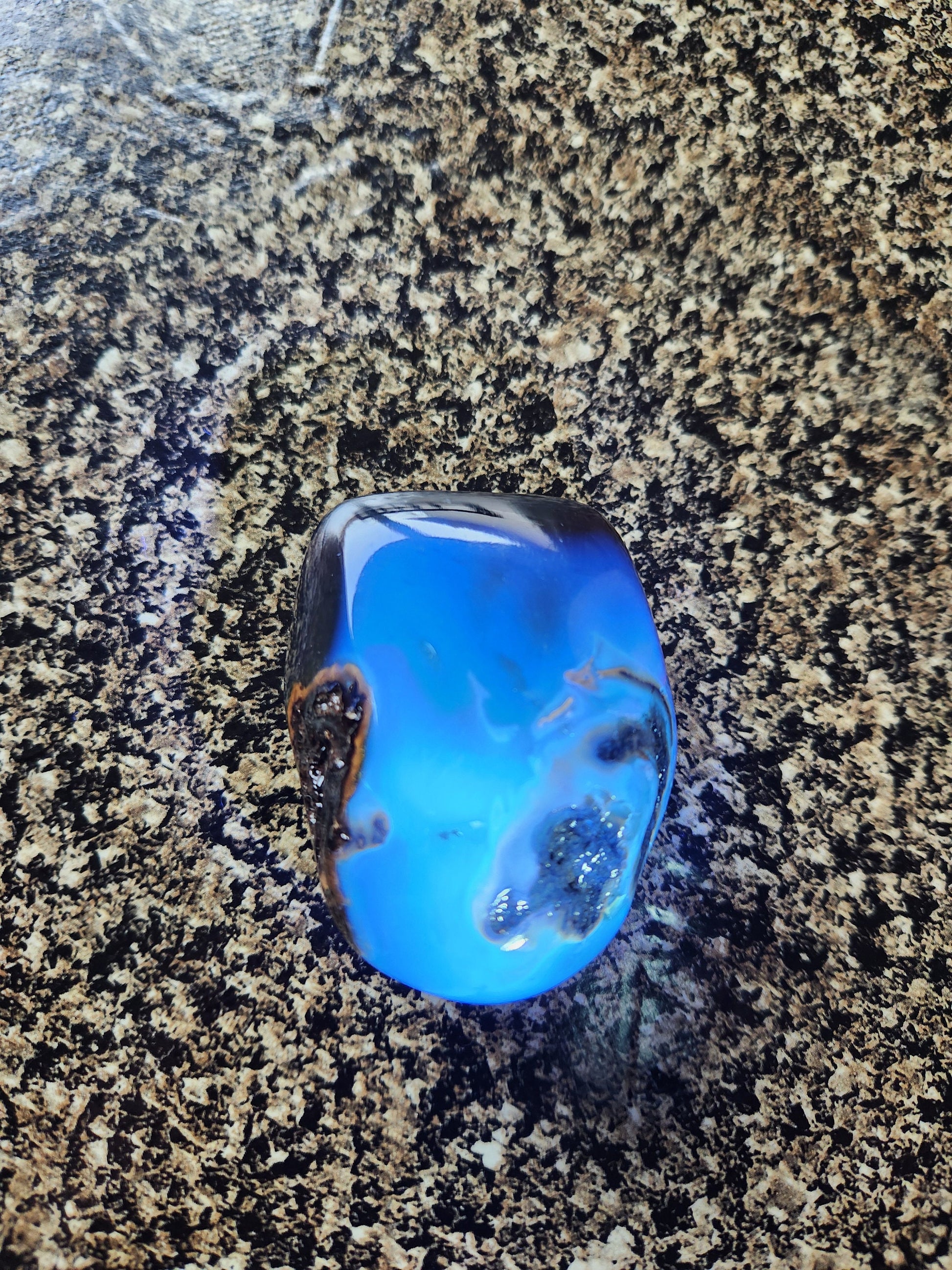 Rare Blue UV Reactive Amber Specimen Chunk