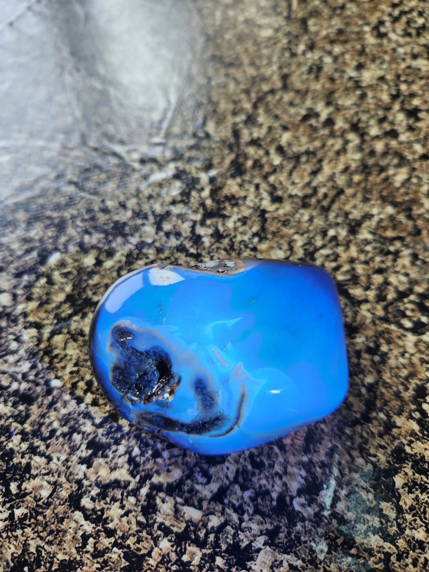 Rare Blue UV Reactive Amber Specimen Chunk