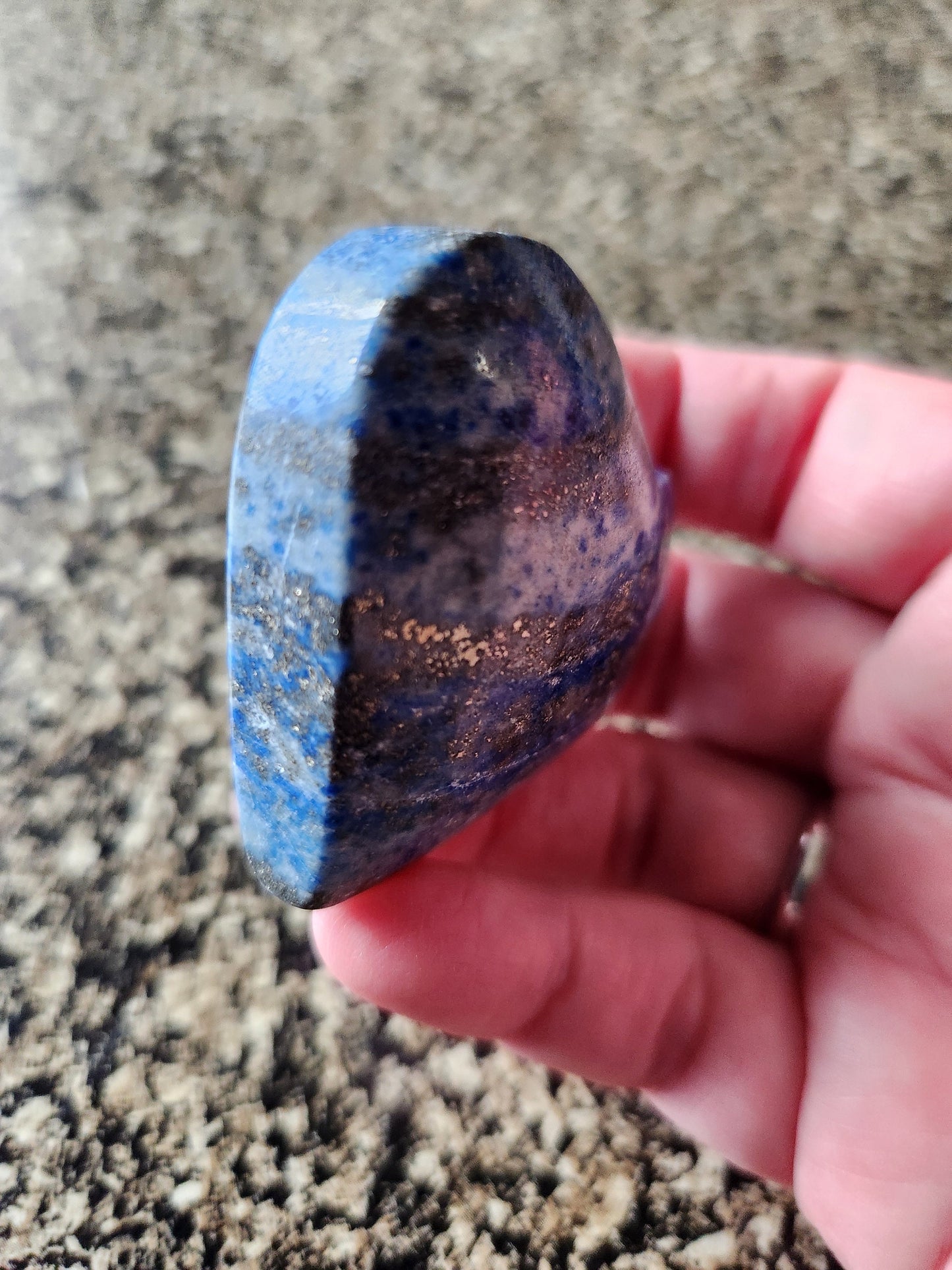 Gorgeous AAA Thick Lapis Lazuli Crystal Stone Heart with a lot of pyrite