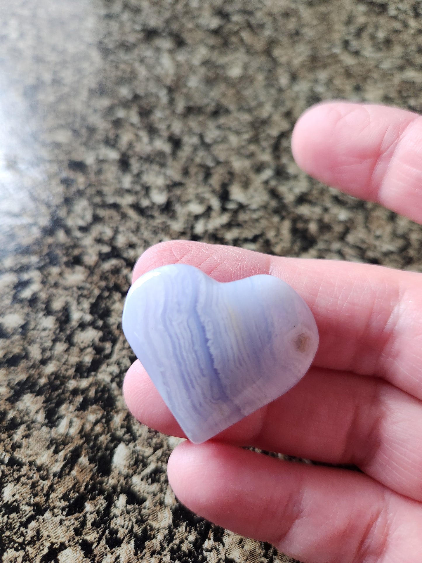 Gorgeous AAA Blue Lace Agate Crystal Stone Small Heart with Druzy Cave Portal