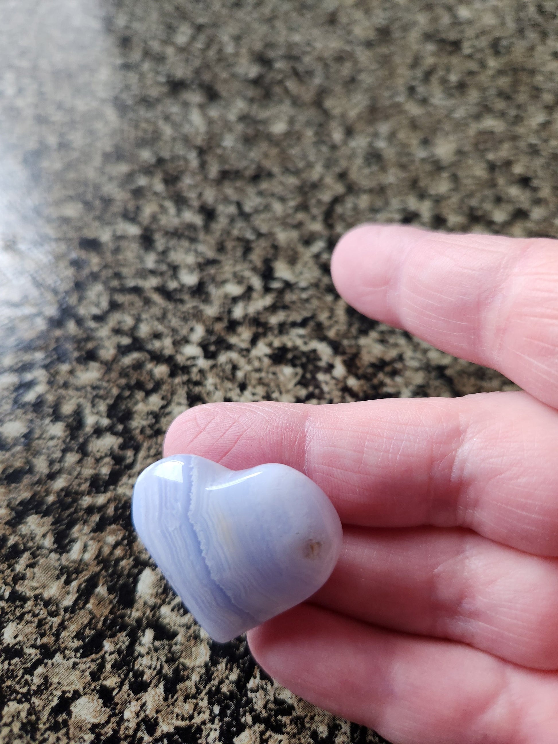 Gorgeous AAA Blue Lace Agate Crystal Stone Small Heart with Druzy Cave Portal