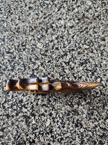 Tiger's Eye Crystal Dragon Carving: Hand Carved, Year of the Dragon, DND