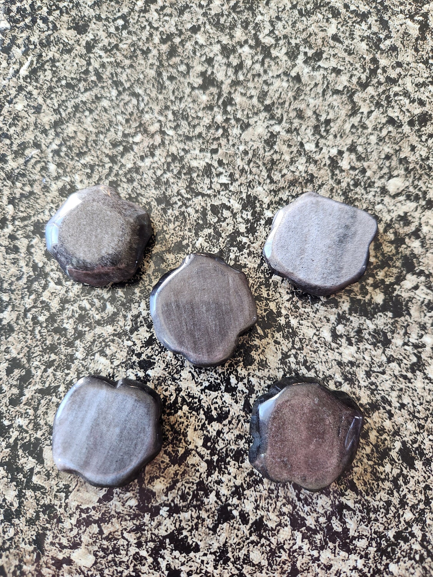 Silver Sheen Obsidian Carved Rose: Natural Stone Crystal