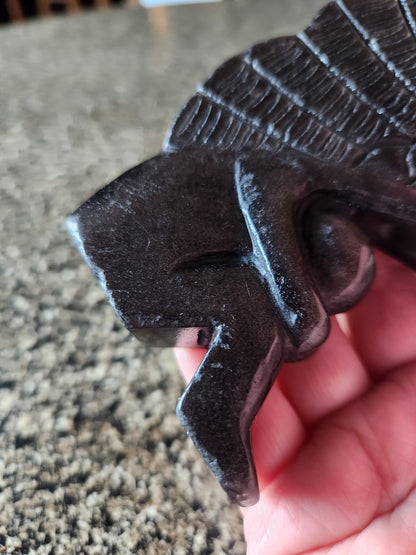 Silver Sheen Obsidian Angel: Natural Stone Fairy Crystal
