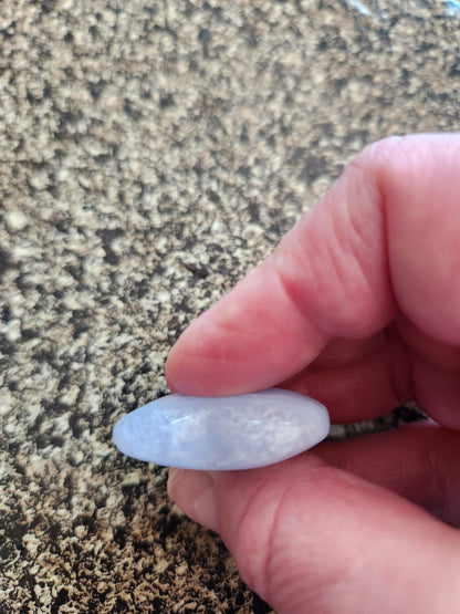 AAA Blue Lace Agate Crystal Heart: Banded Stone