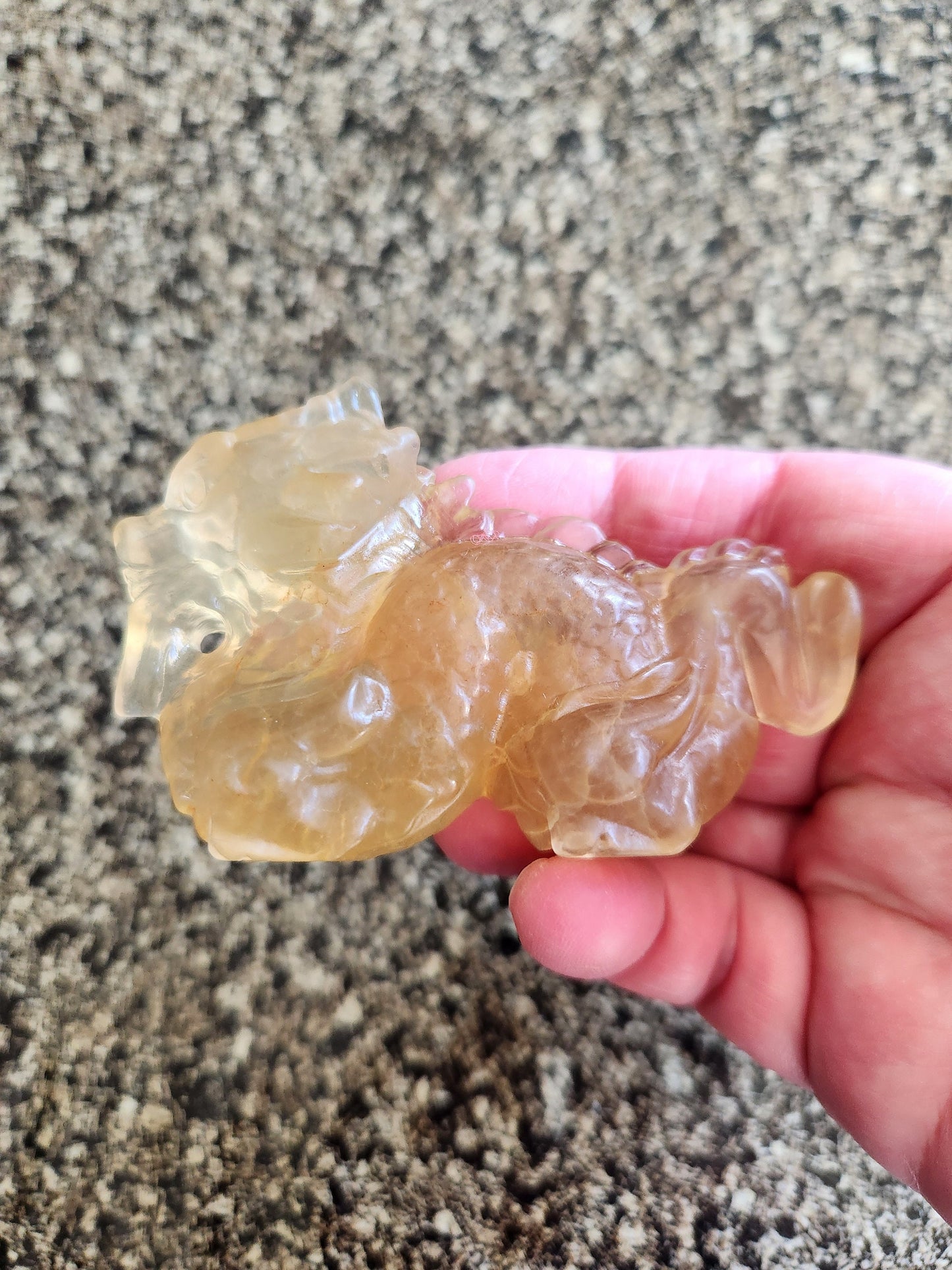 Crazy Cool Beautiful AAA Natural Yellow Fluorite Crystal Carved Dragon, Year of the Dragon