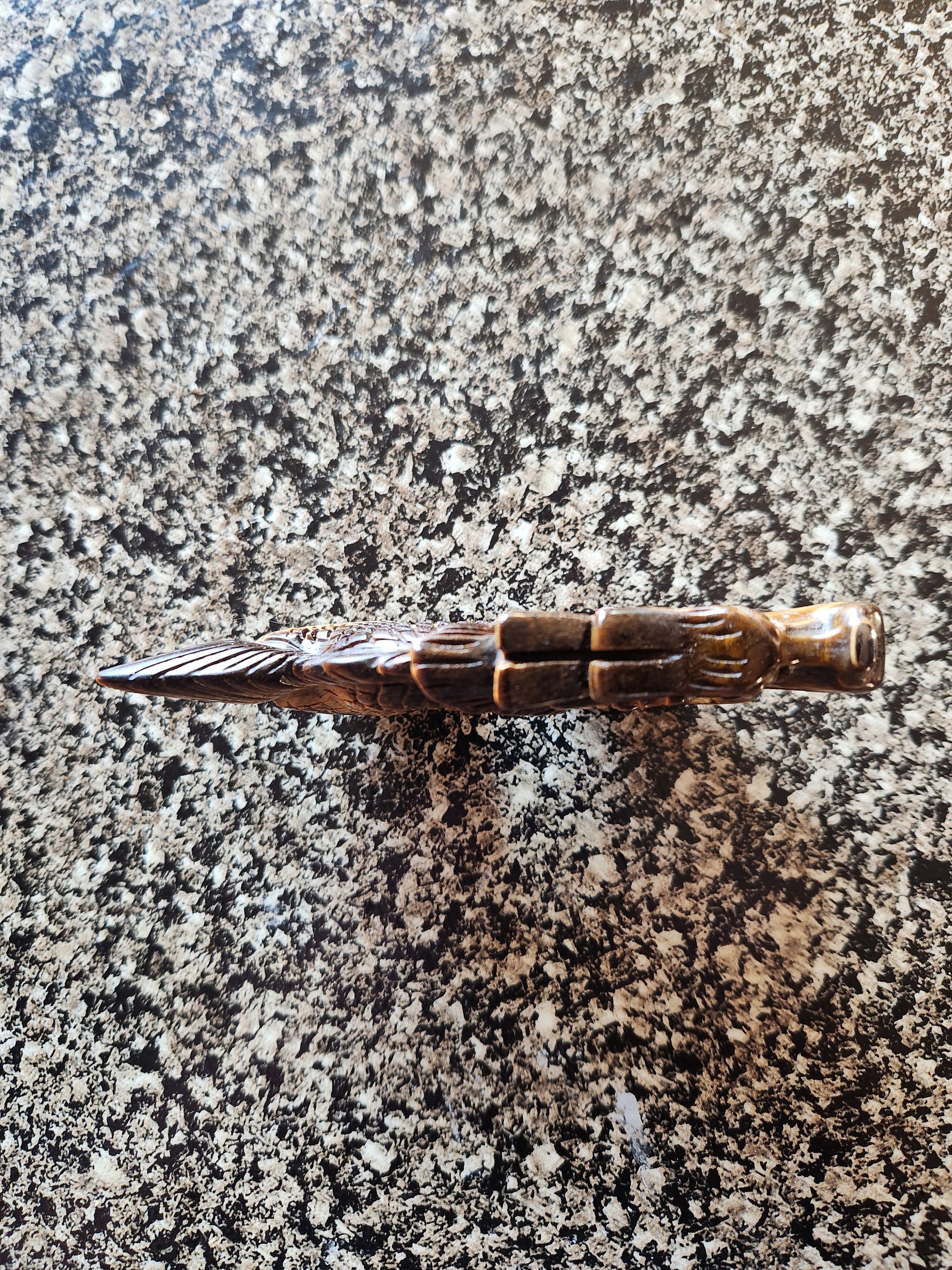 Tigers Eye Crystal Dragon Carving: Hand Carved Year of the Dragon