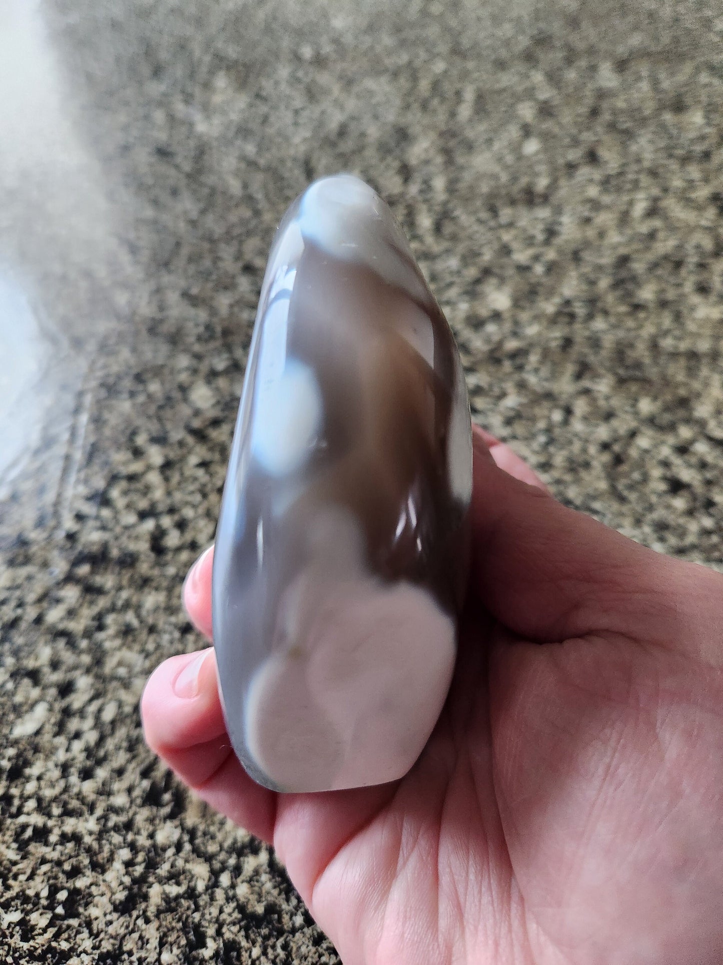 Pretty Orca Agate Crystal Flame with Buttery High Polish Rare