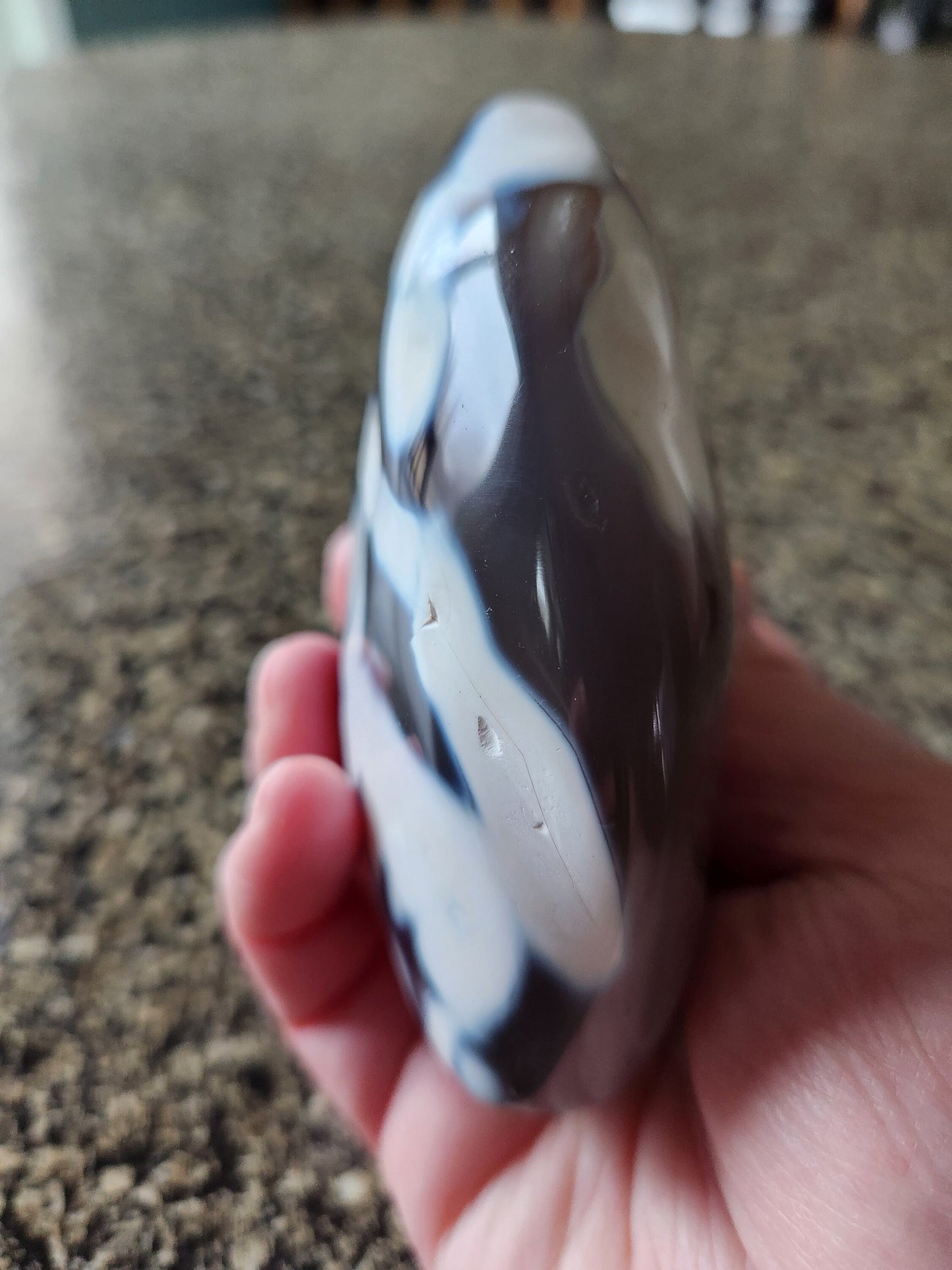 Pretty Orca Agate Crystal Flame with Buttery High Polish Rare