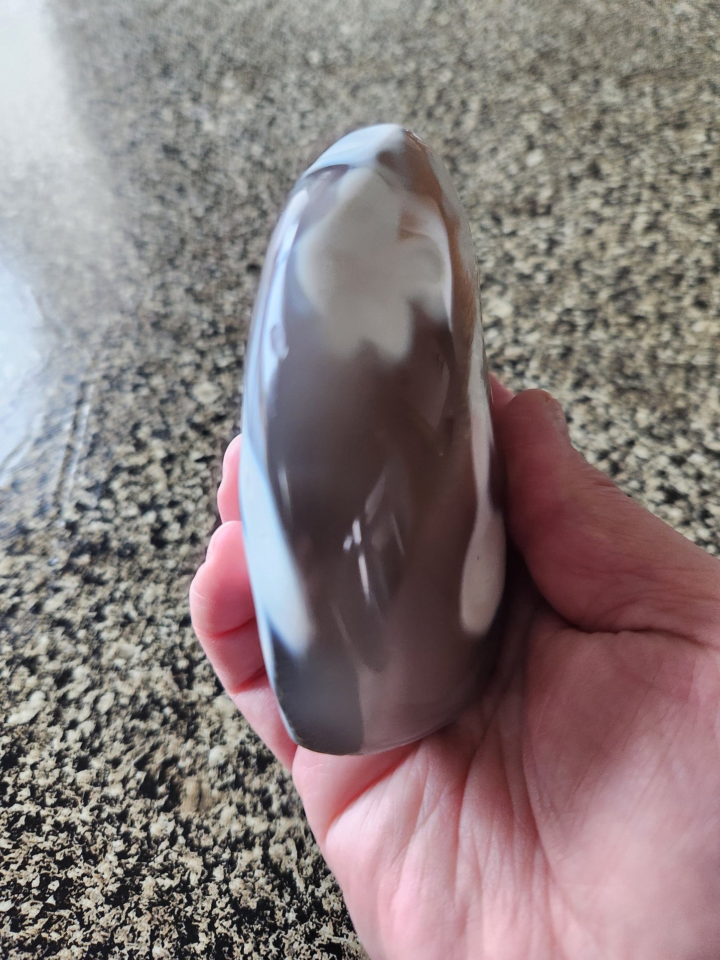 Pretty Orca Agate Crystal Flame with Buttery High Polish Rare