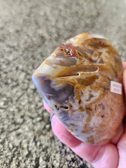 Gorgeous Bahia Jasper Crystal Heart Crystal with Buttery Polish and Druzy Pockets