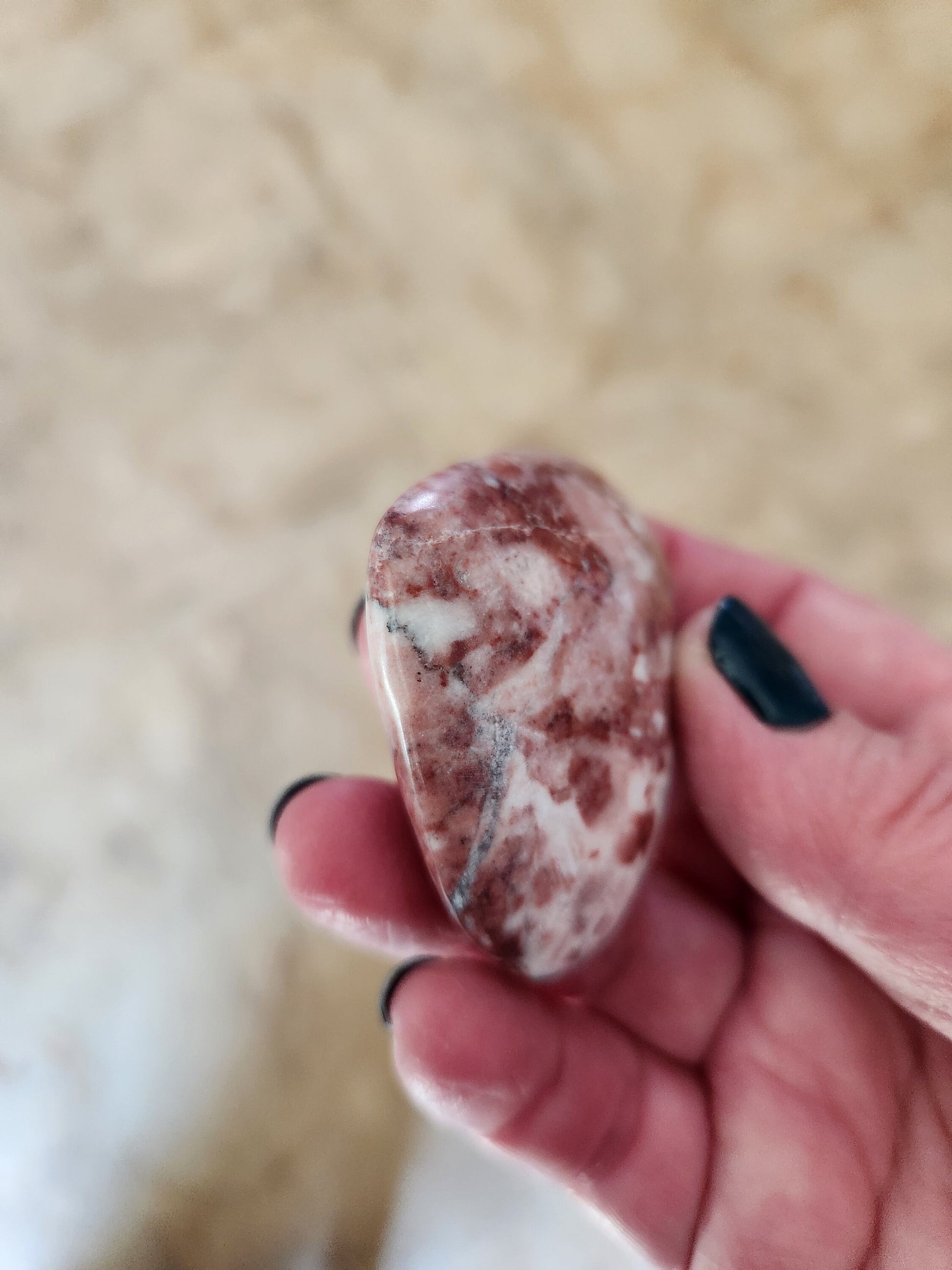 Gorgeous AAA Buttery High Polished Strawberry Onyx Crystal Heart with Druzy