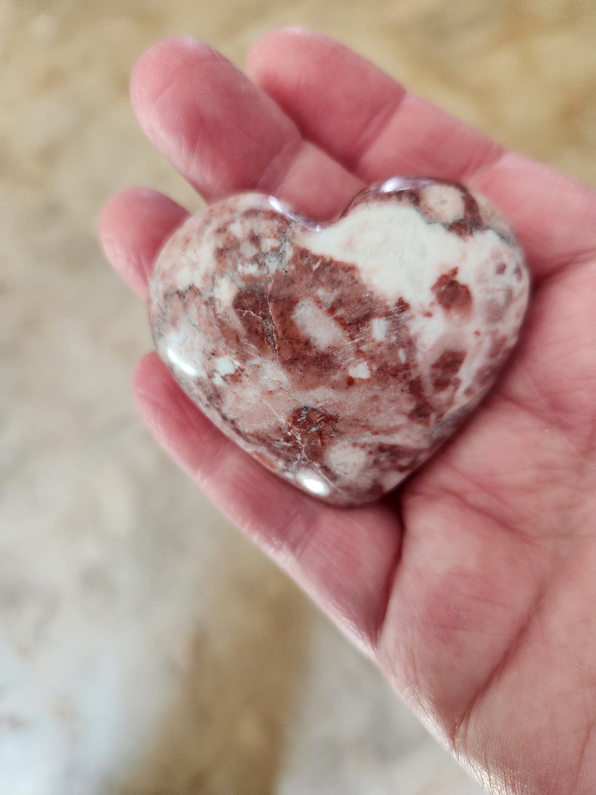 Gorgeous AAA Buttery High Polished Strawberry Onyx Crystal Heart with Druzy