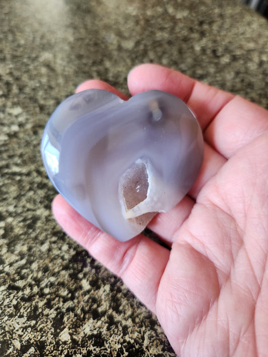 Beautiful Druzy Agate Crystal Rock Heart with Druzy Portal